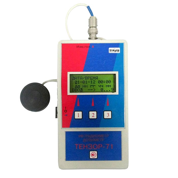 УФ радіометр дозиметр Тензор 71 призначений для вимірювання енергетичної освітленості і енергетичної дози ультрафіолетового випромінювання